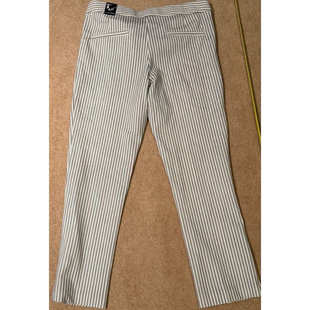 Amanda + Chelsea Blue White Striped Ankle Pants 4P NWT - Picture 7 of 9